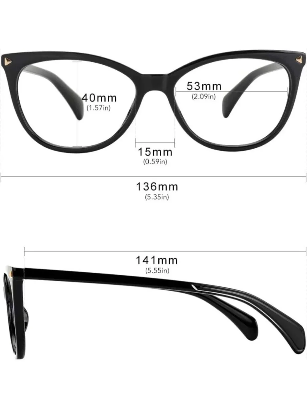 Retro Cat Eye Non-Prescription Glasses Frames for Women | Stylish HD Clear Lens